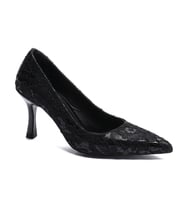 Kuum London K70-4777 Siyah Ökçeli 7 Cm Kadın Abiye Ayakkabı