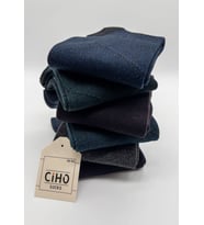 CİHO SOCKS Premium 6 Çift Bambu Ekose Jakarlı Erkek Soket Çorap (Siyah-Gri)