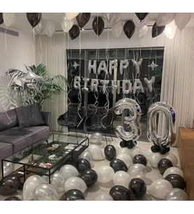 30 Yaş Lüks Doğum Günü Balon Seti 7814023466