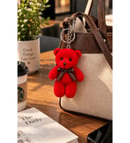 Peluş Ayıcık Anahtarlık 12 Cm Kırmızı