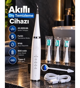 Lexroo Elektrikli Diş Temizleme Cihazı 5 Modlu Şarj Edilebilir Hassas ve Güçlü Temizleme Özellikli