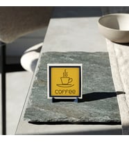 Kahve Simgeli Modern Masaüstü Objesi, Ev ve Ofis Dekoru İçin Karakterli Bir Parça 10x10 cm