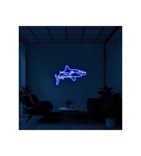 Köpek Balığı Figürlü Dekoratif Neon Tabela