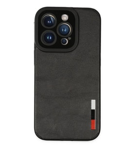 Newface Apple iPhone 14 Pro Kılıf Loop Deri Silikon - Siyah