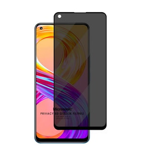 Microsonic Realme 8 Pro Privacy 5D Gizlilik Filtreli Cam Ekran Koruyucu Siyah