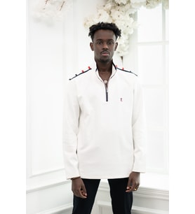 Regular Fit Dik Yaka Yarım Fermuarlı Biyeli Pamuklu Sweatshirt
