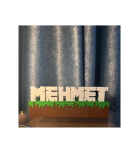 İsme Özel Minecraft Blok Dekor 6-7 Harf
