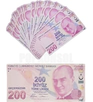 Geçersiz Şaka Düğün Parası Sahte Para 100 Adet Oyun Parası Türk Lirası 200 TL