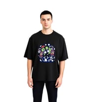 Erkek Oversize Grafik Tişört Dünya Karakteri Dumbbell Antrenman Baskılı Rahat Kesim Günlük Modern