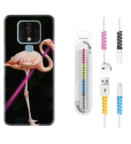 Tecno Camon 16 18P Pova 3 Pova Neo Kılıf Kablo Koruma Spiral Silikon Line Filamingo 1776