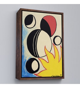 Çerçeveli Alexander Calder - Güneşin Arkasındaki Paskalya Yumurtaları Tablo- (Kahverengi)