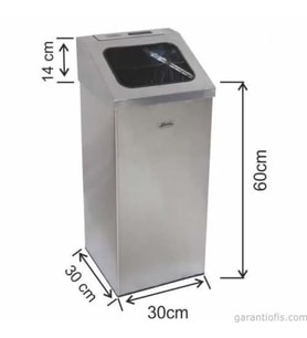 Garanti Metal 1365 Küllüklü Paslanmaz Çöp Kovası (54 Litre)