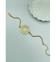 Çelik Gold Burgu Çeyreklik Bileklik - 25-blk61