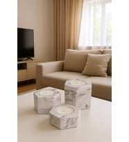 DEKORATİF TEALİGHT MUMLUK (Mermer)