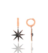 Gümüş rose onix taşlı güneş küpe SGTL12100SIYAH