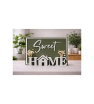 Sweet Home Dekor Tablo – Masa Üstü Ev Yazısı, Minimalist Ev Dekorasyonu