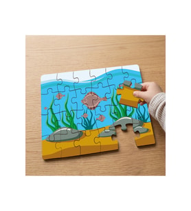 Denizaltı ve Okyanus Canlıları Tasarımlı 24 Parça Ahşap Çocuk Puzzle