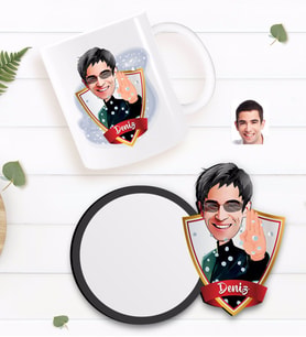 BK Gift Kişiye Özel Matrix Neo Karikatürlü Beyaz Kupa ve Ahşap Bardak Altlığı Hediye Seti-1
