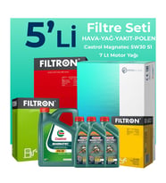Filtron Fiat Ducato 2.3 Dizel Filtre Bakım Seti Castrol Motor Yağlı (2006-2014) 5 Li