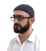 Baba Günü Hediyesi - Lacivert Füme Katlamalı Çift Renk Kışlık Kadife Takke (Lacivert-Fume)