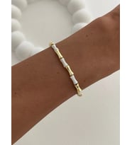 Özel Seri Krem - Gold Kemik Tasarım Bileklik