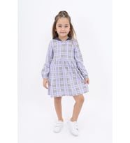 Toontoy Kız Çocuk Komple Desenli Elbise (Lila)