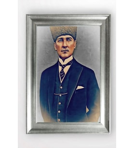 Gümüş Çerçeveli Atatürk Tablo a817