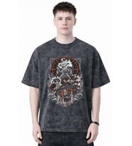 Tasarım Monkey D. Luffy One Piece Anime Baskılı Unisex Oversize Eskitme Yıkamalı Tişört
