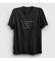 Presmono Unisex Siyah Eat Sleep Code Repeat Developer Yazılımcı T-Shirt 332110tt