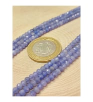 Bileklik Boy Tanzanit Taşı Rondela Faset Kesim Dizi 2.5*3.5mm Yarım Dizi (17CM UZUNLUĞUNDADIR)