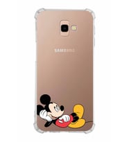 Samsung Galaxy J4 Plus  Köşe Korumalı Antişok Kapak Mickey Mouse Tasarımlı Şeffaf  Kılıf