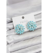 Buz Misi Renk Kristal Taşlı Çiçek Model Kadın Küpe TJ-BKP11918