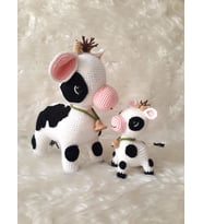 Buzu Sevimli Buzağı ve Buzi Amigurumi Organik Oyuncak