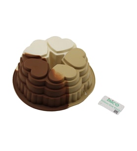 5 Dilim Kalp Tasarımlı Kek Kalıbı - Silikon - 9 cm Derinlik