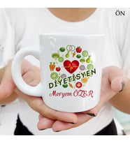 Diyetisyen Renkli Tasarımlar ve Dekoratif Kişiye Özel Kupa Bardaklar