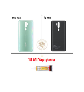 Oppo A9 2020 Vanilya Nane Uyumlu Arka Kapak + B7000 Yapıştırıcı Arka Cam Batarya Pil Kapağı