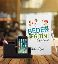 Beden Eğitimi Öğretmenlerine Özel Defter Kalem & Deri Kaplama Kalemlik Hediye Seti