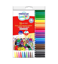 Pensan Kidz Keçeli Kalem 24 Renk İnce Uçlu Keçeli Boya Kalemi (Karışık)