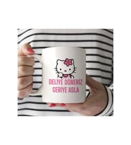 Hello Kitty Deliye Döneriz Kupa Bardak (Beyaz)