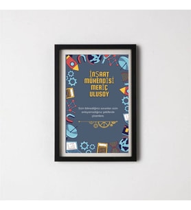 Mühendilerine Özel Yazılı Çerçeve 20 x 30