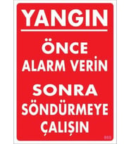 Yangın Nasıl Söndürülür Uyarı Levhası 25x35 KOD:869