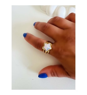 AYARLANABİLİR ÇELİK YILDIZ YÜZÜK GOLD ACR3943