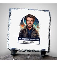 Kişiye Özel Hediye Karikatürlü En İyi Erkek Astronom Dekoratif Taş