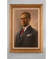 Çerçeveli Paspartulu Atatürk Tablo a55 (Gold)