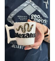 Yılan Figürlü İsimli Kupa Mug (Krem)