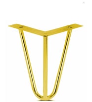 Grande Home Side Metal Ahşap ve Kütük Sehpa Ayağı 15 cm Gold