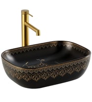 EY-7033S Tezgah Üstü Lavabo Beyaz & Altın