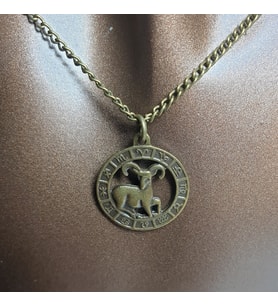 Orora Bronz Renk 25mm Koç Burcu Figürlü Kolye