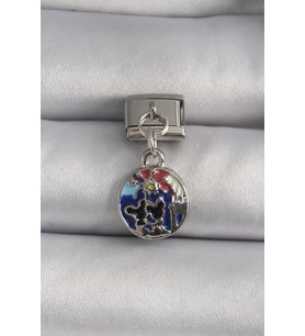 316L Çelik Gümüş Renk Sallantı Dünya Model Nomination Charm 5886 - HPSBYI2438-7743
