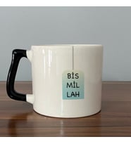 Bismillah Mavi-Siyah Baskılı Siyah Kulplu D Kupa